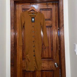 Cute brown button down dress